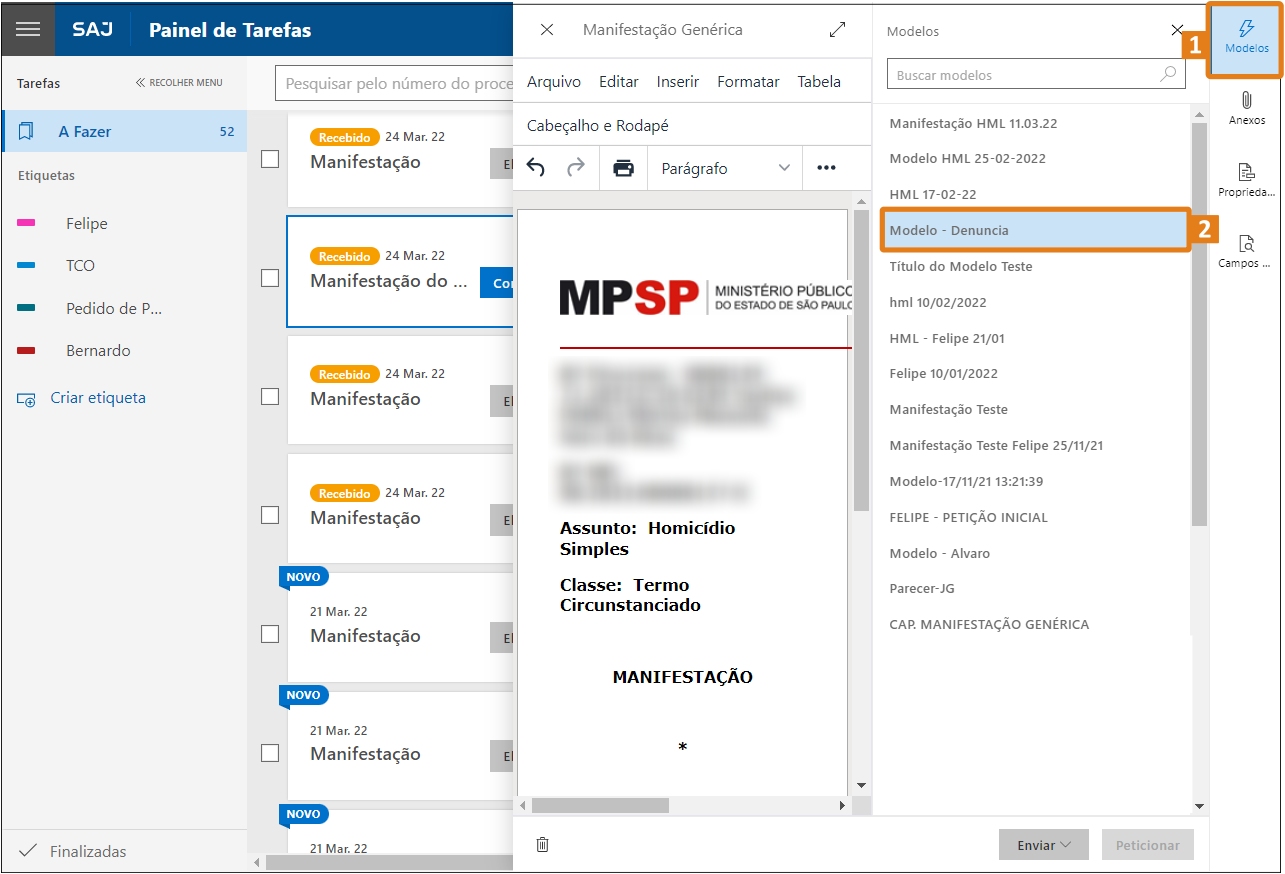  selecionar documento